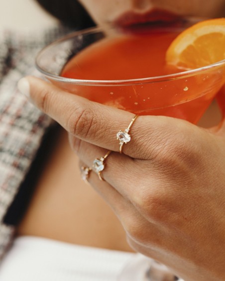 Guldring med ametyst og diamanter | LECARRE