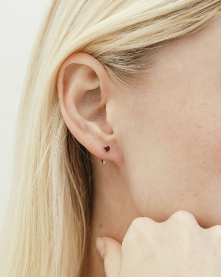 Ohrklemme Gold & Rubine | LECARRE