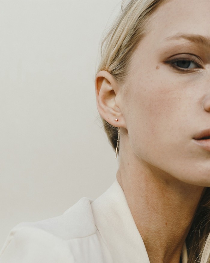 Nomad Gold Chain Earrings with Diamonds | LECARRE