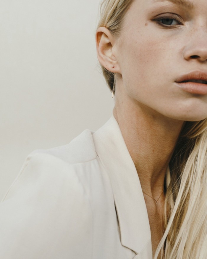 Nomad Gold Chain Earrings with Diamonds | LECARRE