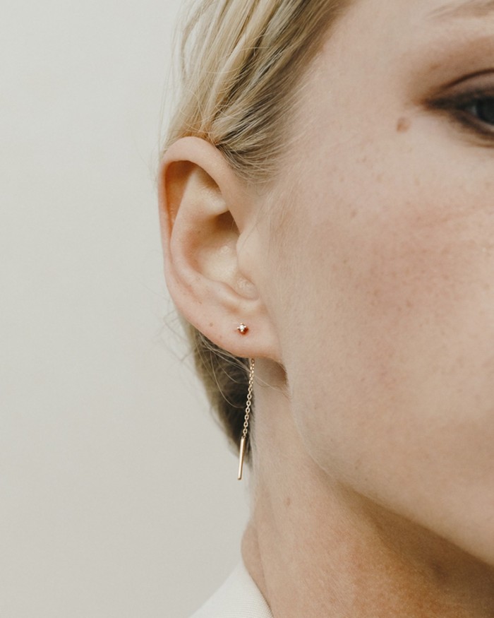 Pendientes Cadenita Nomad Oro Diamantes | LECARRE