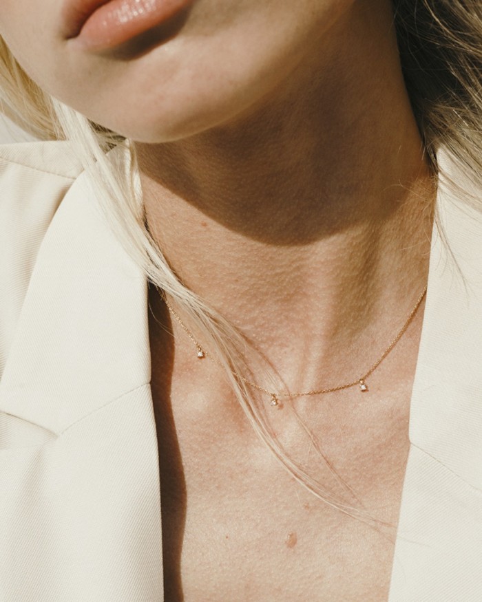 Nomad Three Diamond Gold Chain | LECARRE