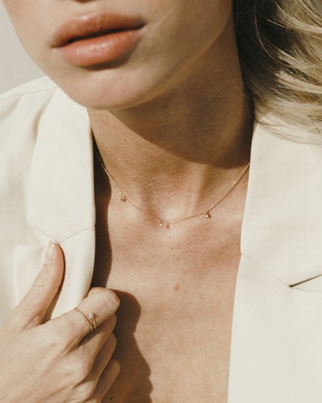 Nomad Three Diamond Gold Chain | LECARRE