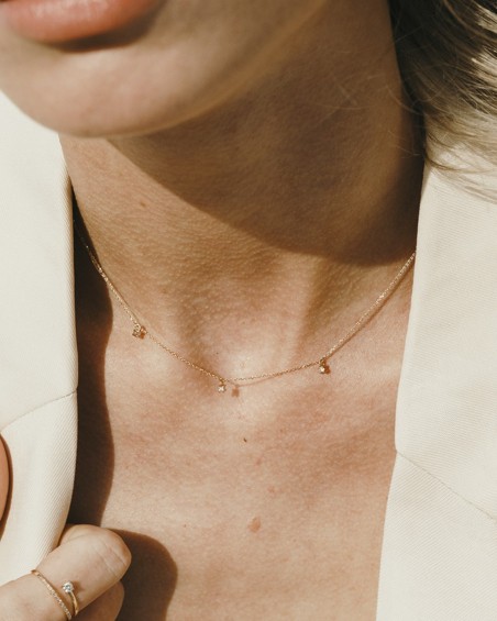 Cadenita Oro Tres Diamantes Nomad  | LECARRE