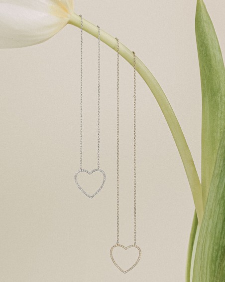 Store hjerter i gull med diamanter | LECARRE