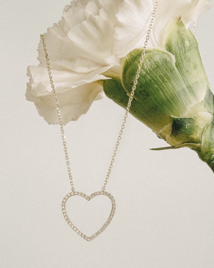 Store hjerter i gull med diamanter | LECARRE