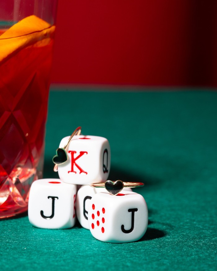 Gold Heart Ring with Black Enamel | LECARRE