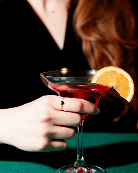 Gold Heart Ring with Black Enamel | LECARRE