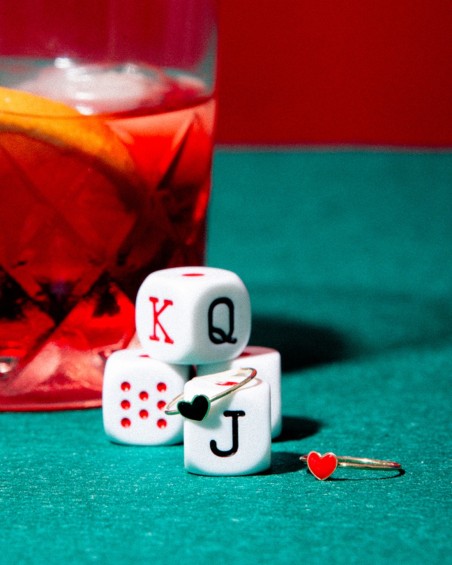 Anel de coração em ouro com esmalte vermelho | LECARRE