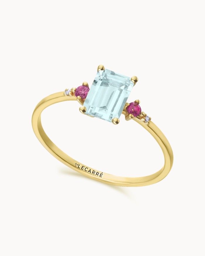 Anillo Majoelle Topacio Rodolitas Diamantes | LECARRE