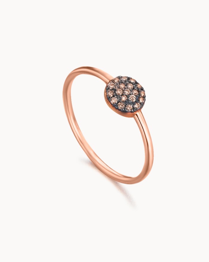 Rose Gold Rosette Ring with Brown Diamonds | LECARRE
