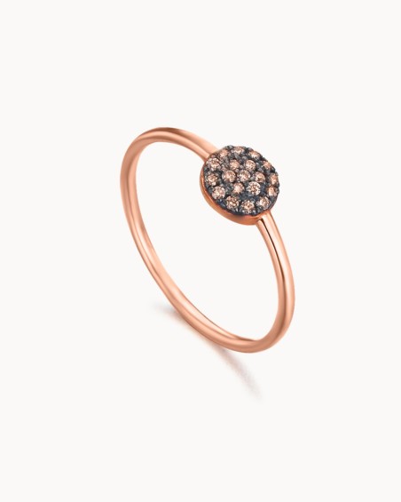 Rose Gold Rosette Ring with Brown Diamonds | LECARRE