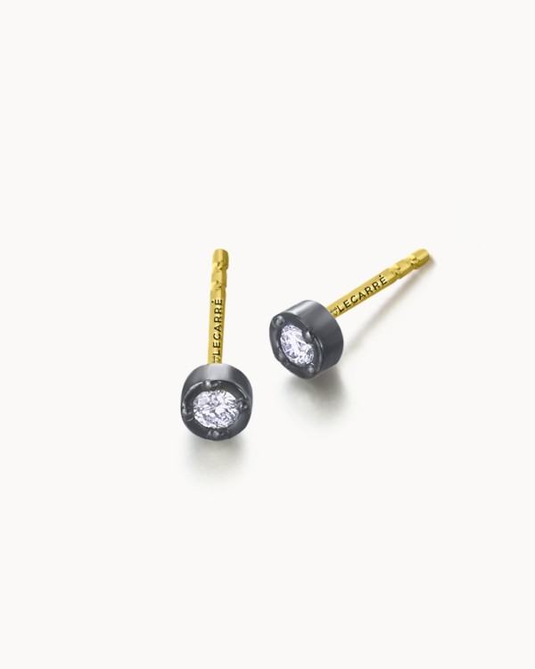 Boucles d'oreilles solitaires Noir | LECARRE