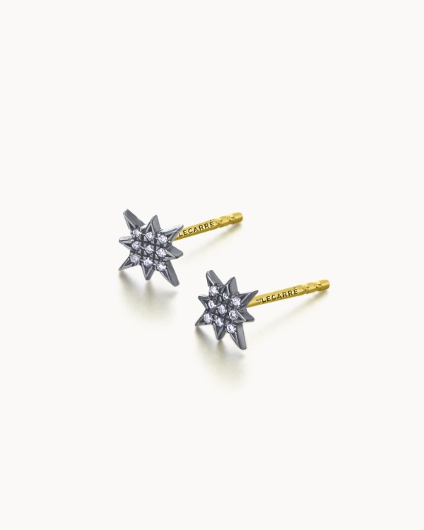 Orecchini in oro e diamanti Black Star | LECARRE