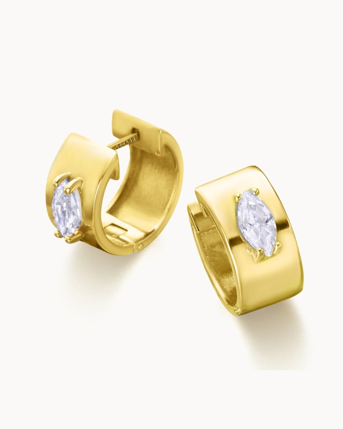 Boucles d'oreilles marquise simples en or | LECARRE