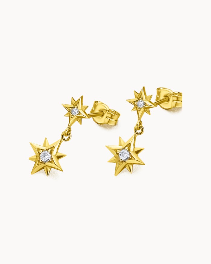 Brincos Estrela Polar em Ouro e Diamantes | LECARRE