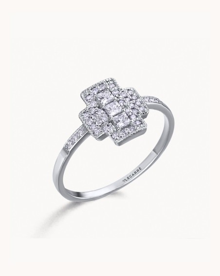 Anello Siracusa in oro bianco e diamanti | LECARRE