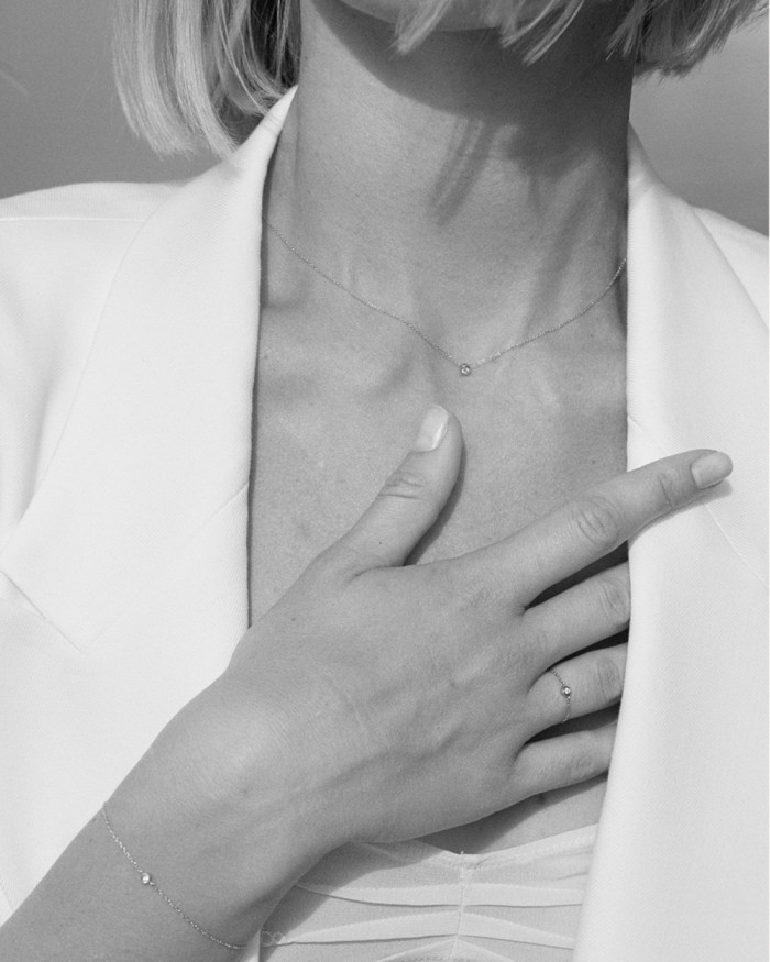 Bague chaîne en or blanc et diamants | LECARRE