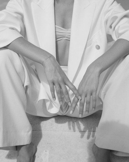 Bague chaîne en or blanc et diamants | LECARRE