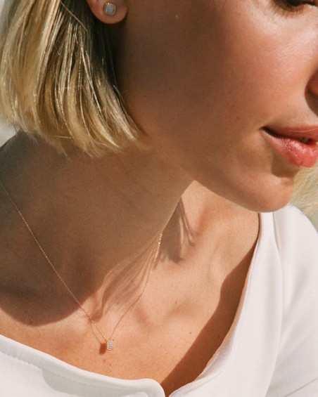 Pendientes Perles Cuadrados Oro Diamantes | LECARRE