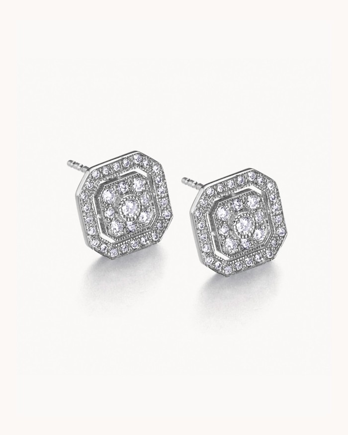 Brincos Octo em Ouro Branco com Diamantes | LECARRE