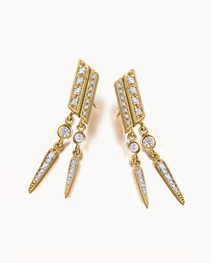 Pendientes Reinaissance XL Oro Diamantes | LECARRE