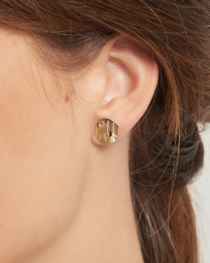 Hanger met gehamerde cirkel en diamant | LECARRE