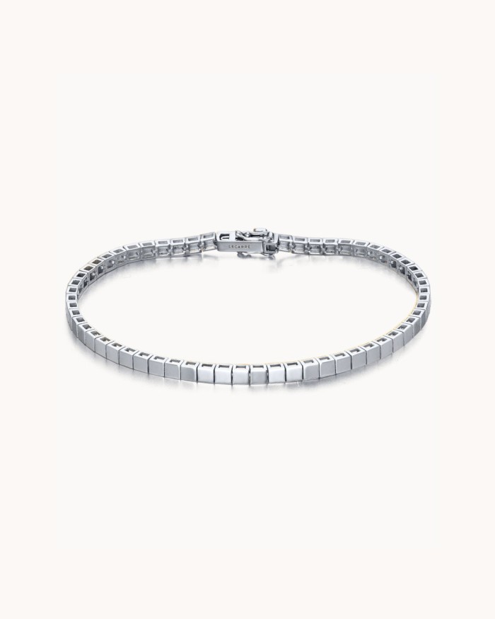 Pulsera Riviere Oro Blanco Plain | LECARRE