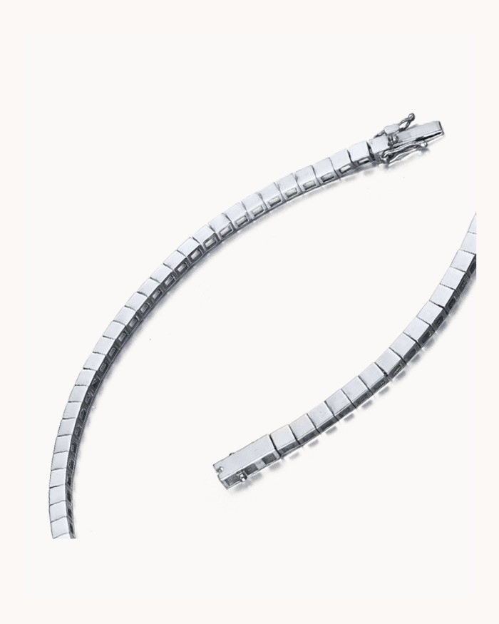 Bracelet Rivière en or blanc uni | LECARRE