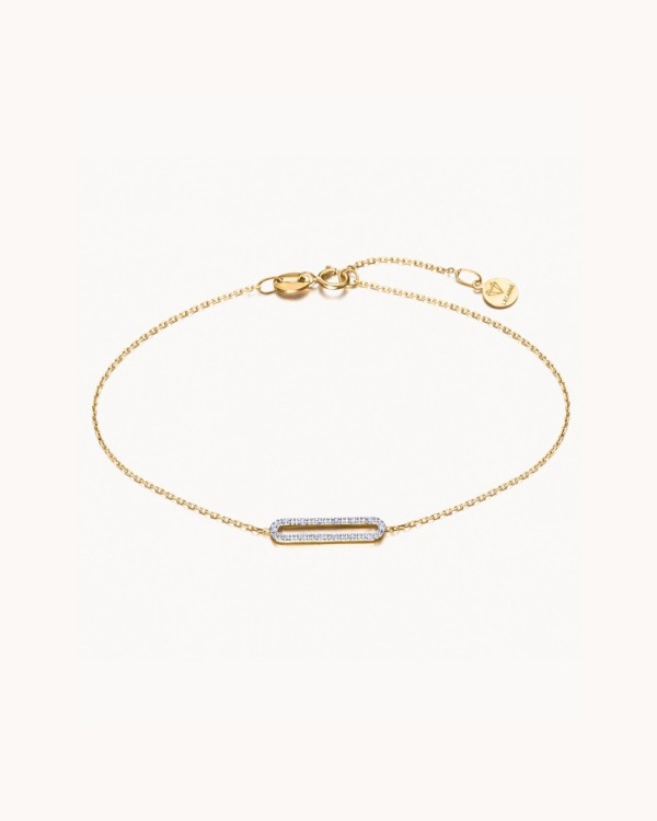 Pulseira com fivela de corrente em ouro e diamantes | LECARRE