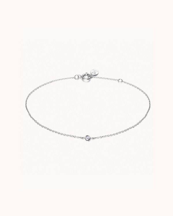 Bracciale in oro bianco con castone di diamanti | LECARRE