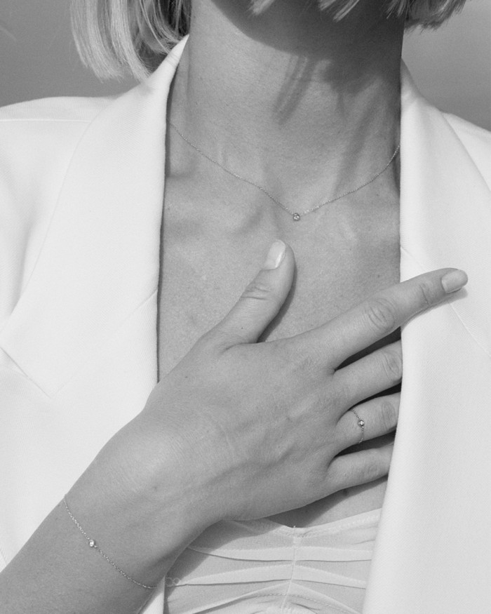 Armbånd i hvitt gull med diamantkant | LECARRE