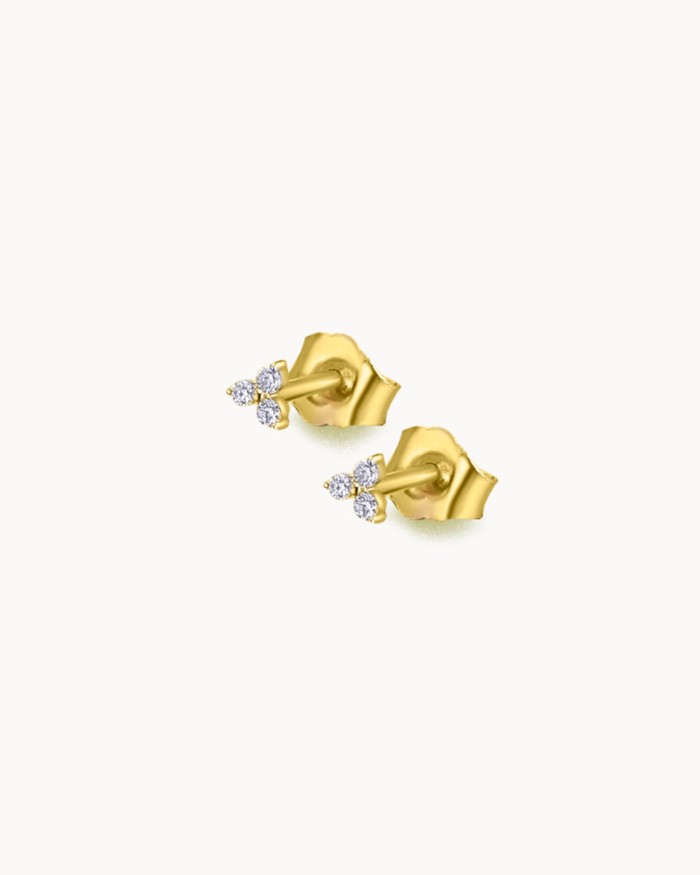 Pendientes Trinity Oro Diamantes | LECARRE