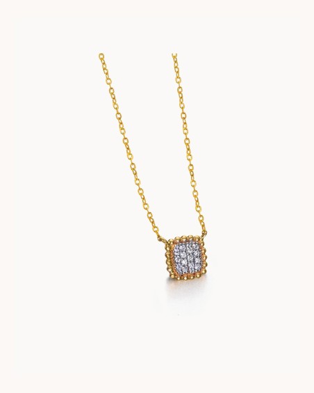 Colgante Perle Cuadrado Oro & Diamantes | LECARRE