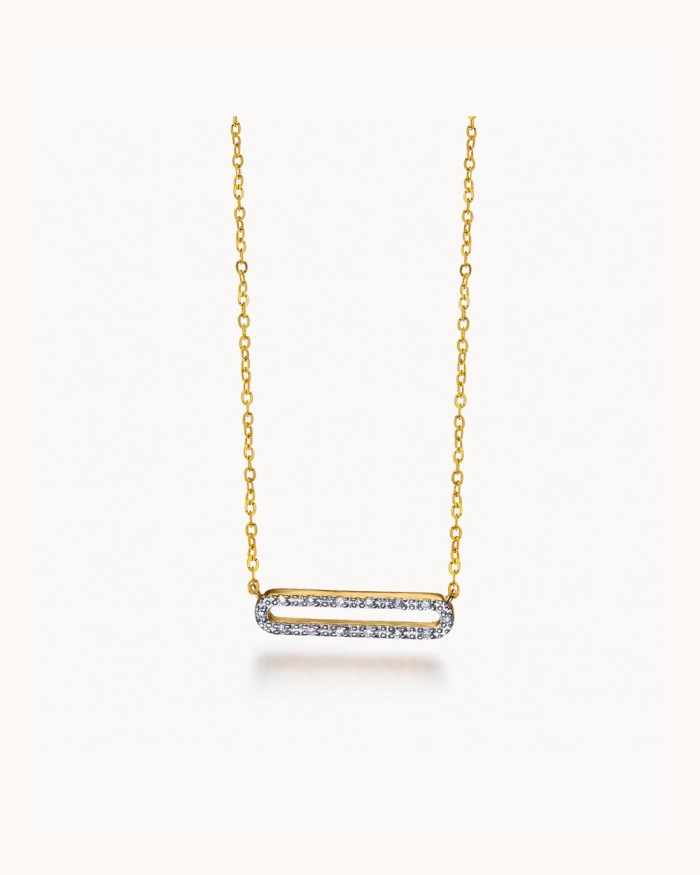 Gouden en diamanten gesp hanger | LECARRE