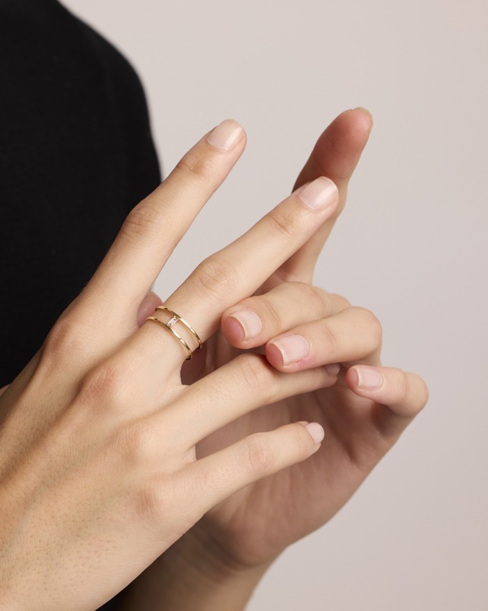 ANILLO OA DOBLE CUERPO Y BRILL. BAGUETTE | LECARRE