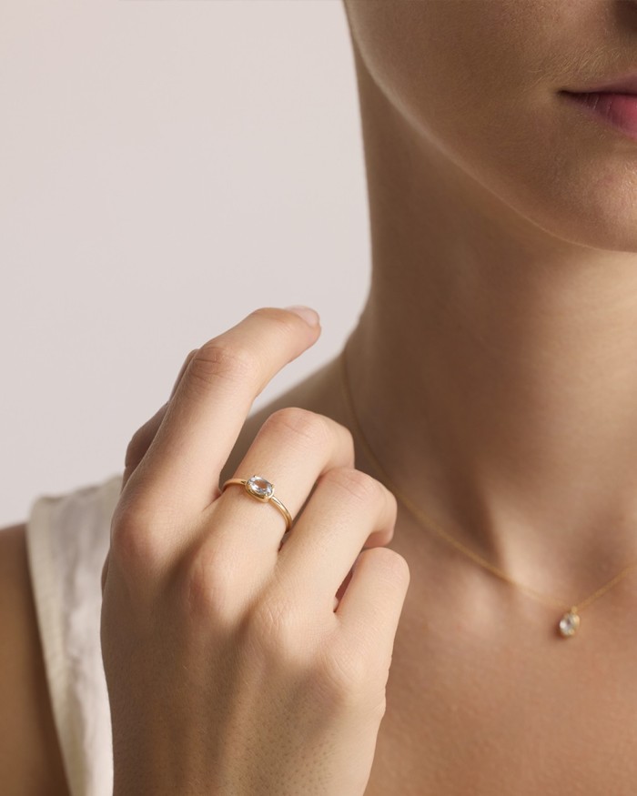 Bague supérieure OA.Bleu ovale 6x4 | LECARRE