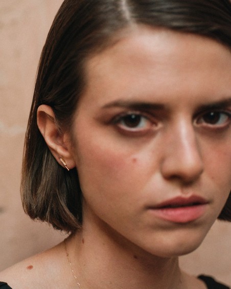 Μίνι Σκουλαρίκια με Φυσαλίδες και Χρυσά Διαμάντια | LECARRE