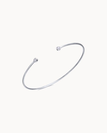 Pulsera Torques Oro Blanco Y Diamantes | LECARRE