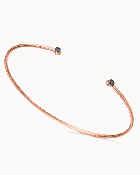 Torques Bracelet Rose Gold And Black Diamonds | LECARRE