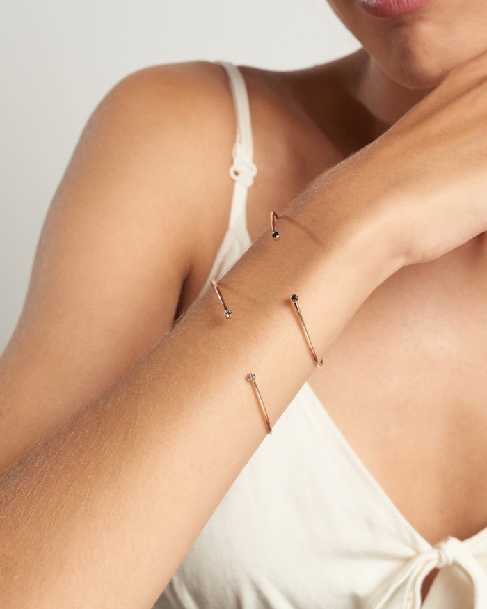 Torques Armband aus Roségold und schwarzen Diamanten | LECARRE