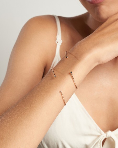 Pulseira Torques em ouro rosa e diamantes negros | LECARRE