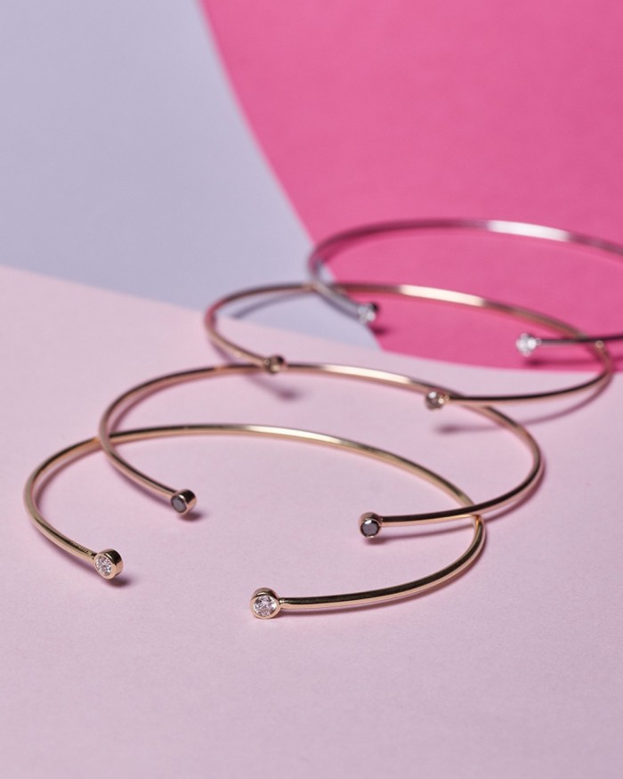 Torques armband in roségoud en zwarte diamanten | LECARRE