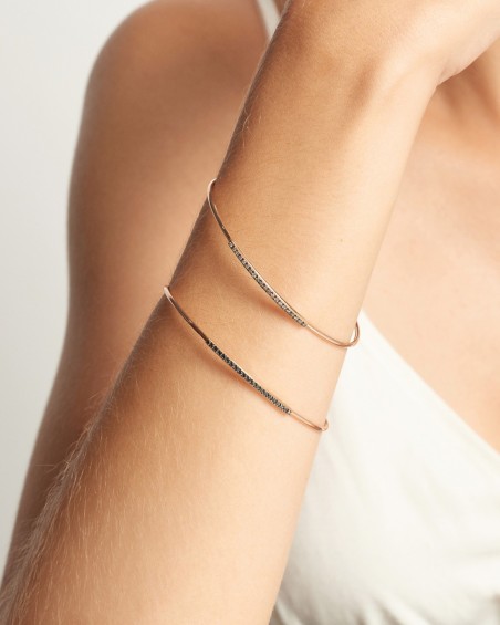 Pulseira em ouro rosa com diamantes negros | LECARRE