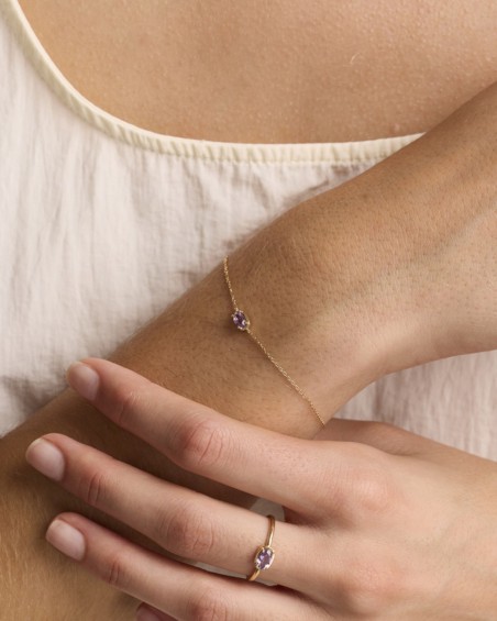 Ovalt ametyst OA-armbånd 5x3 | LECARRE
