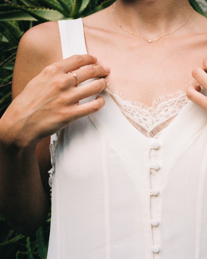 Mini-Rosette aus Roségold und Diamanten | LECARRE