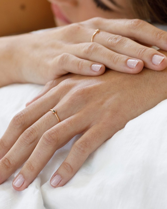 Solitaire en or rose et diamant brun | LECARRE