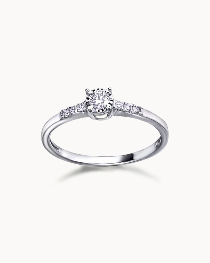 Anel com diamantes principais e menores | LECARRE