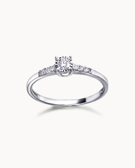 Anello con diamanti principali e piccoli | LECARRE