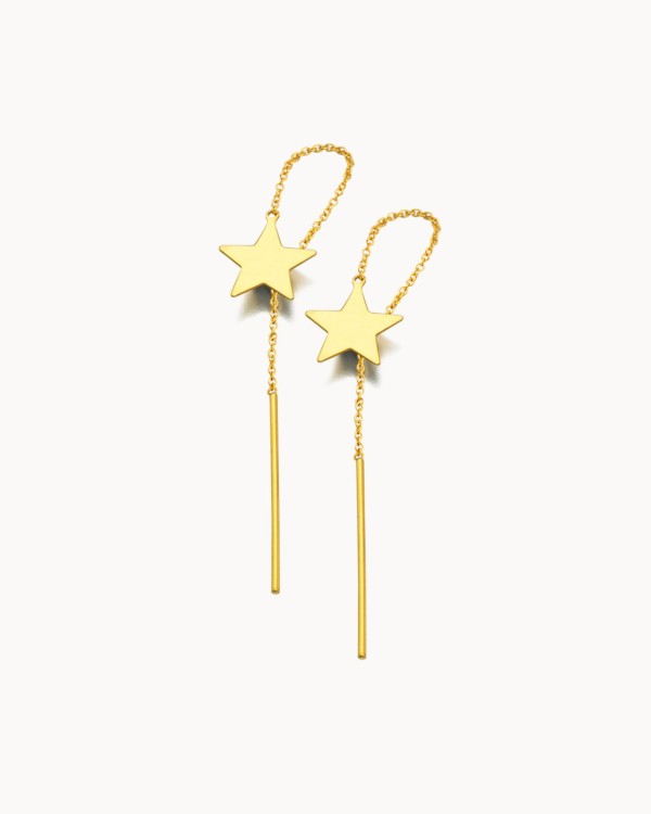 Pendientes Oro Cadenita Estrella | LECARRE